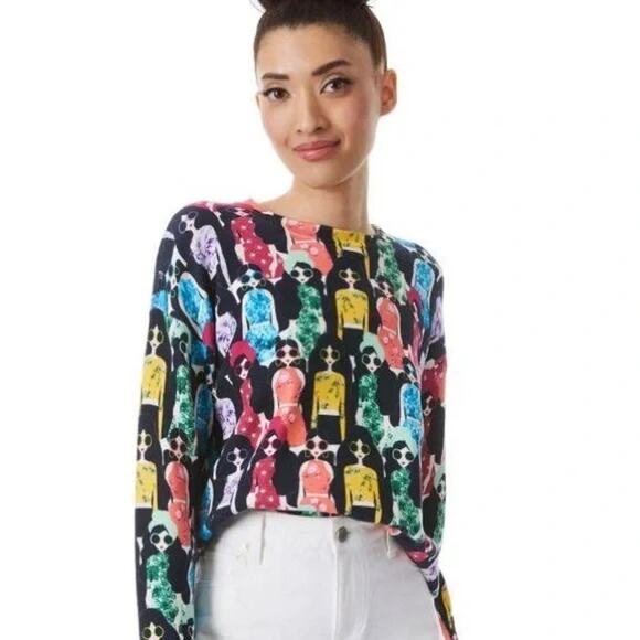 Alice + Olivia Sweaters - Alice Olivia Sweater Women Small NWT Gleeson Printed Pullover Stace Face Rainbow